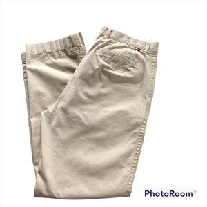 Tommy Hilfager Classic Flat Front Khakis Button Back Pockets. Cotton. W34" x L32